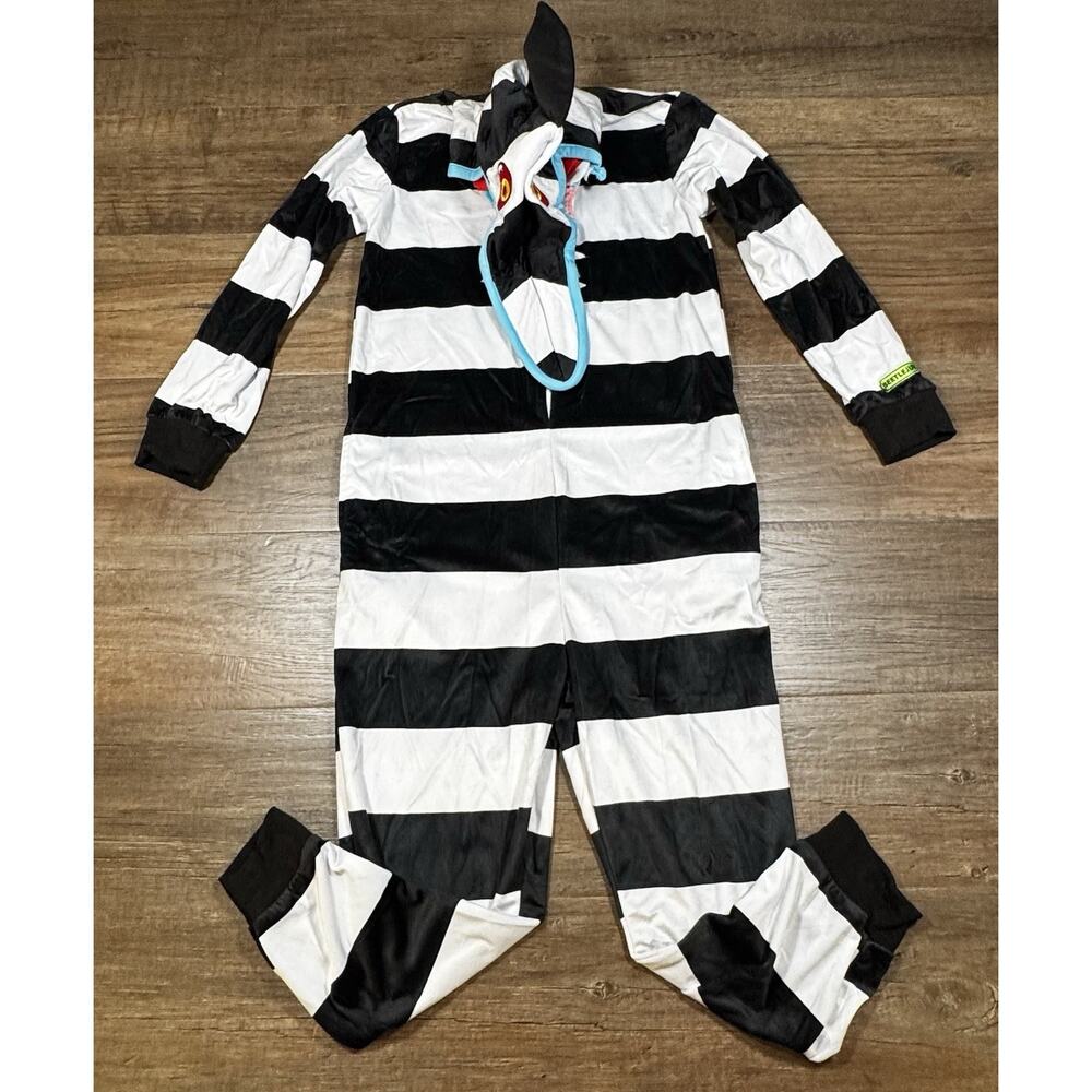 Beetlejuice Sandworm Costume Kids Large 12-14 Spirit Halloween Hooded Jumpsuit - Picture 3 of 9
